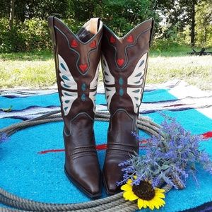 Vintage ❤🦋 Festival Boho hippie Cowgirl boots